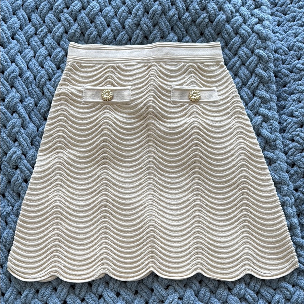 Sandro Bamba Wavy Knit Mini Skirt